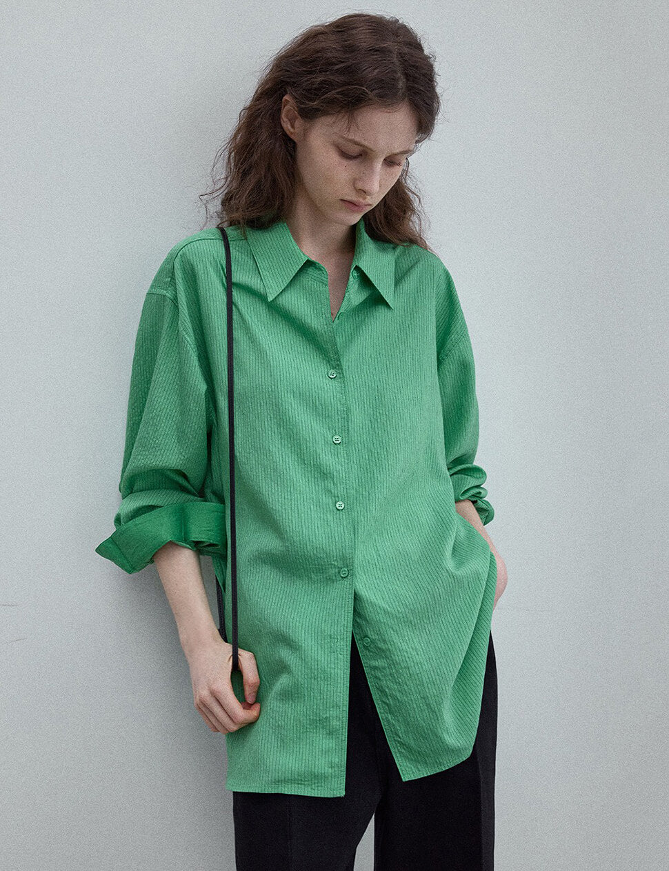 Green Striped Shirt -PREORDER