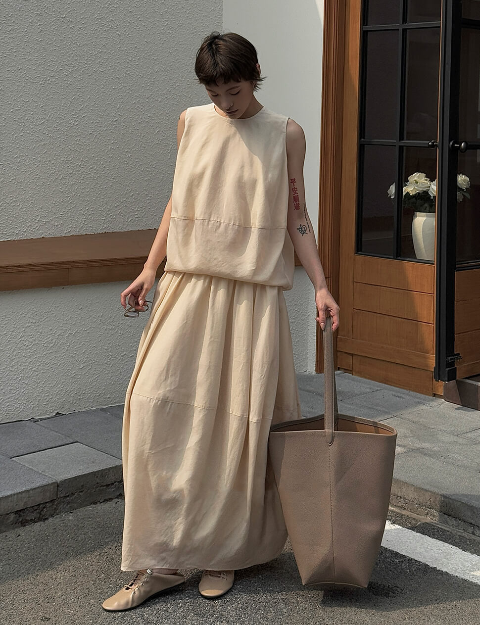 Beige Cocoon Top-PREORDER