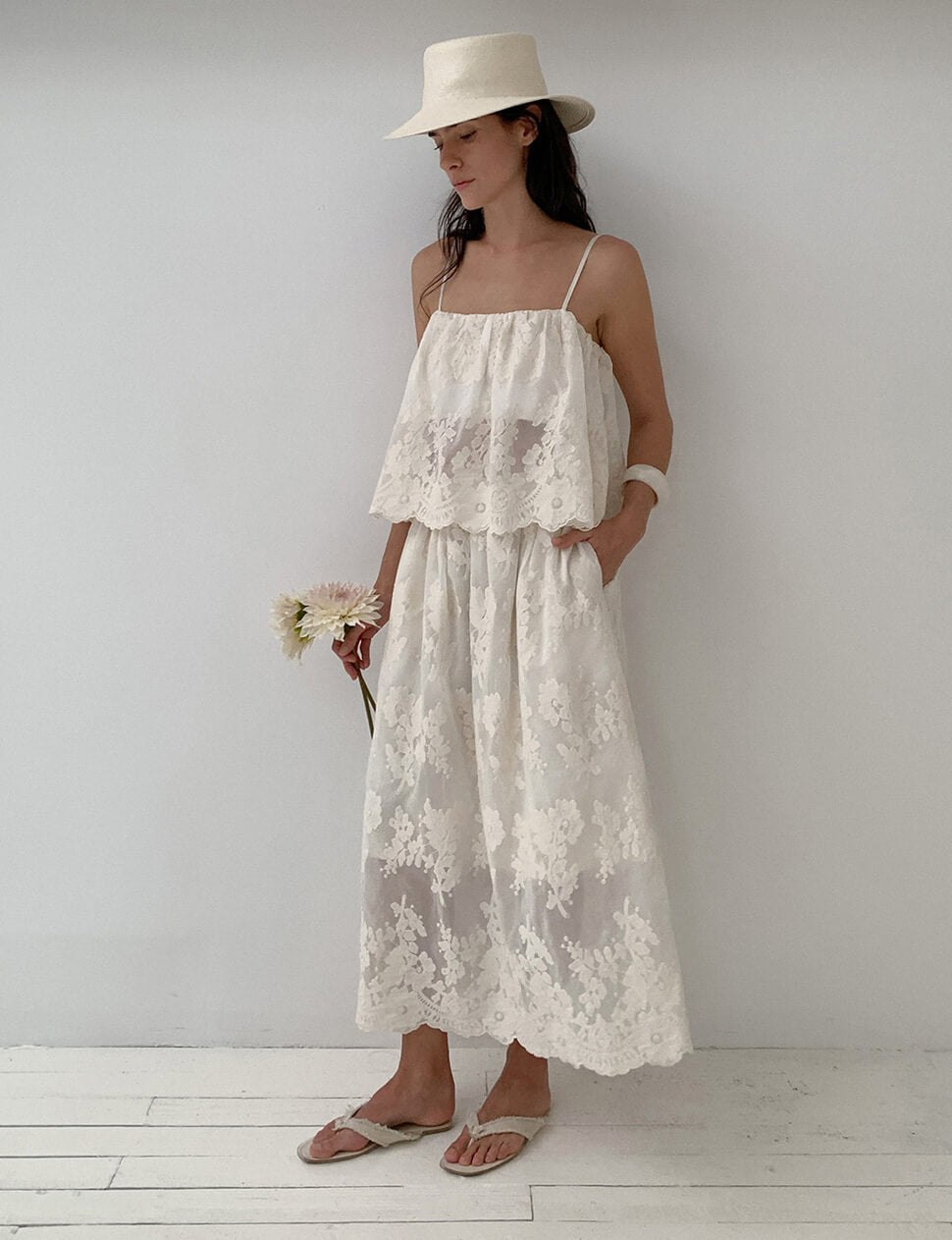 Floral Lace Midi Skirt-PREORDER