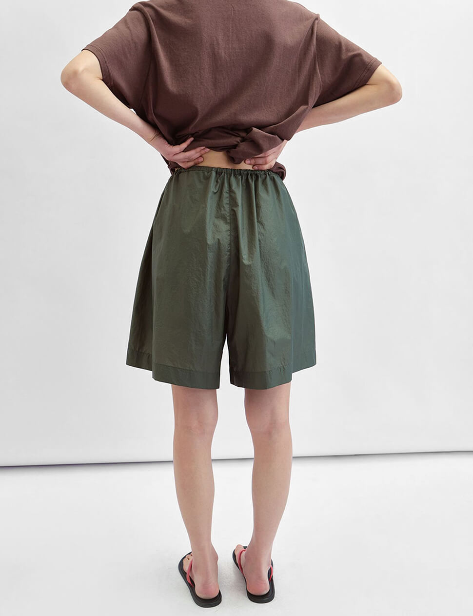 Olive Relaxed Drawstring Shorts-PREORDER