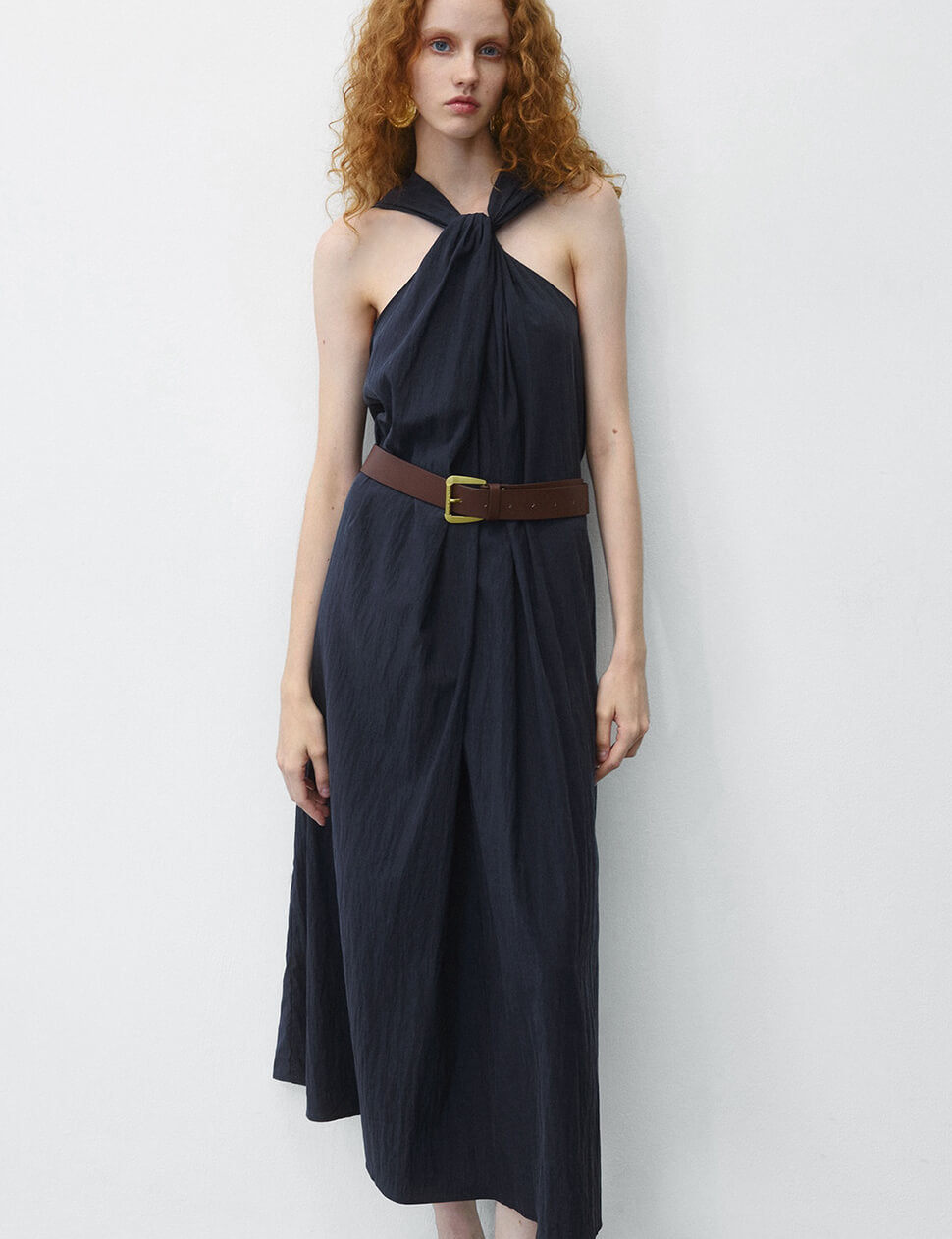 Navy Halter Dress -PREORDER