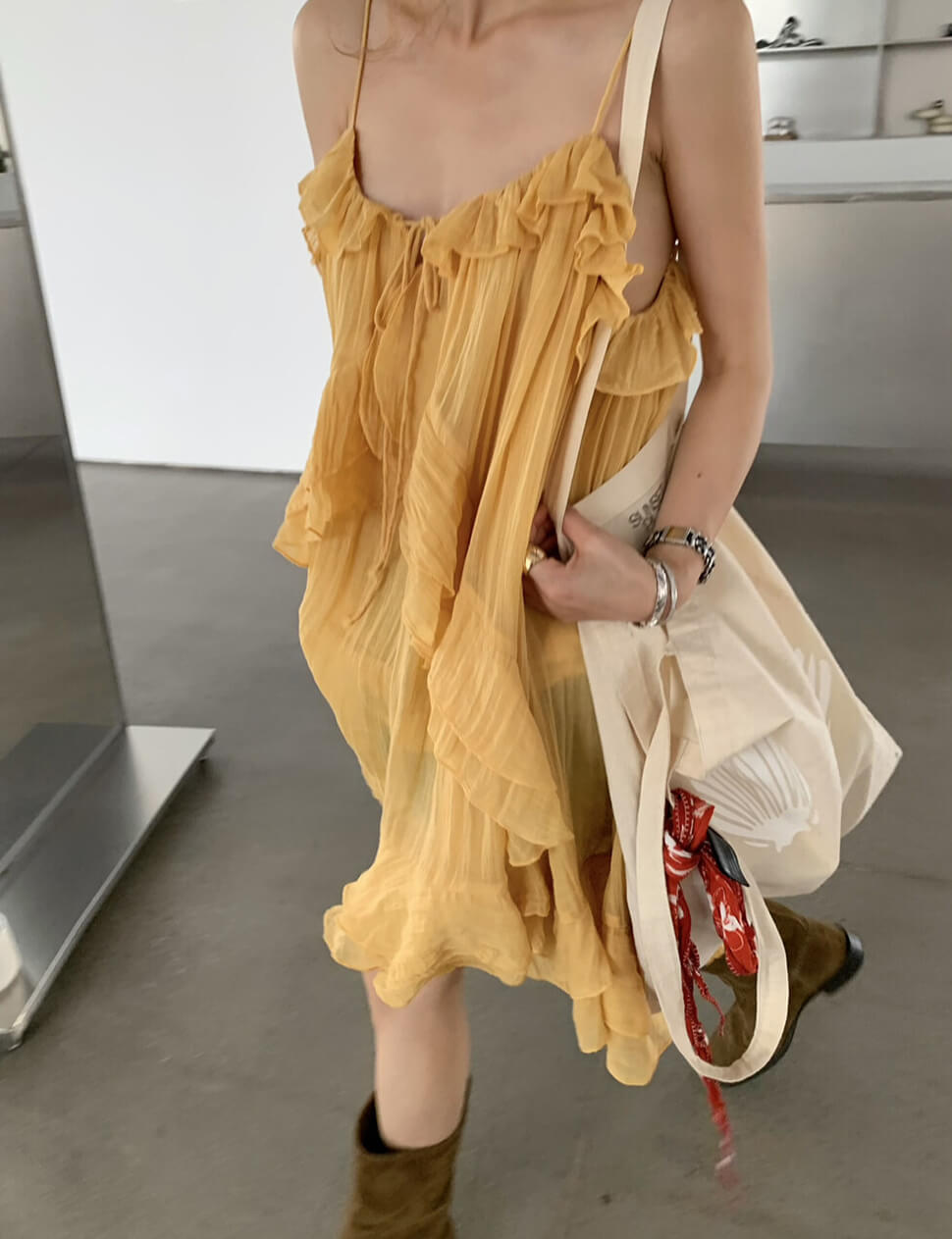 Tiered Ruffle Chiffon Mini Dress-PREORDER