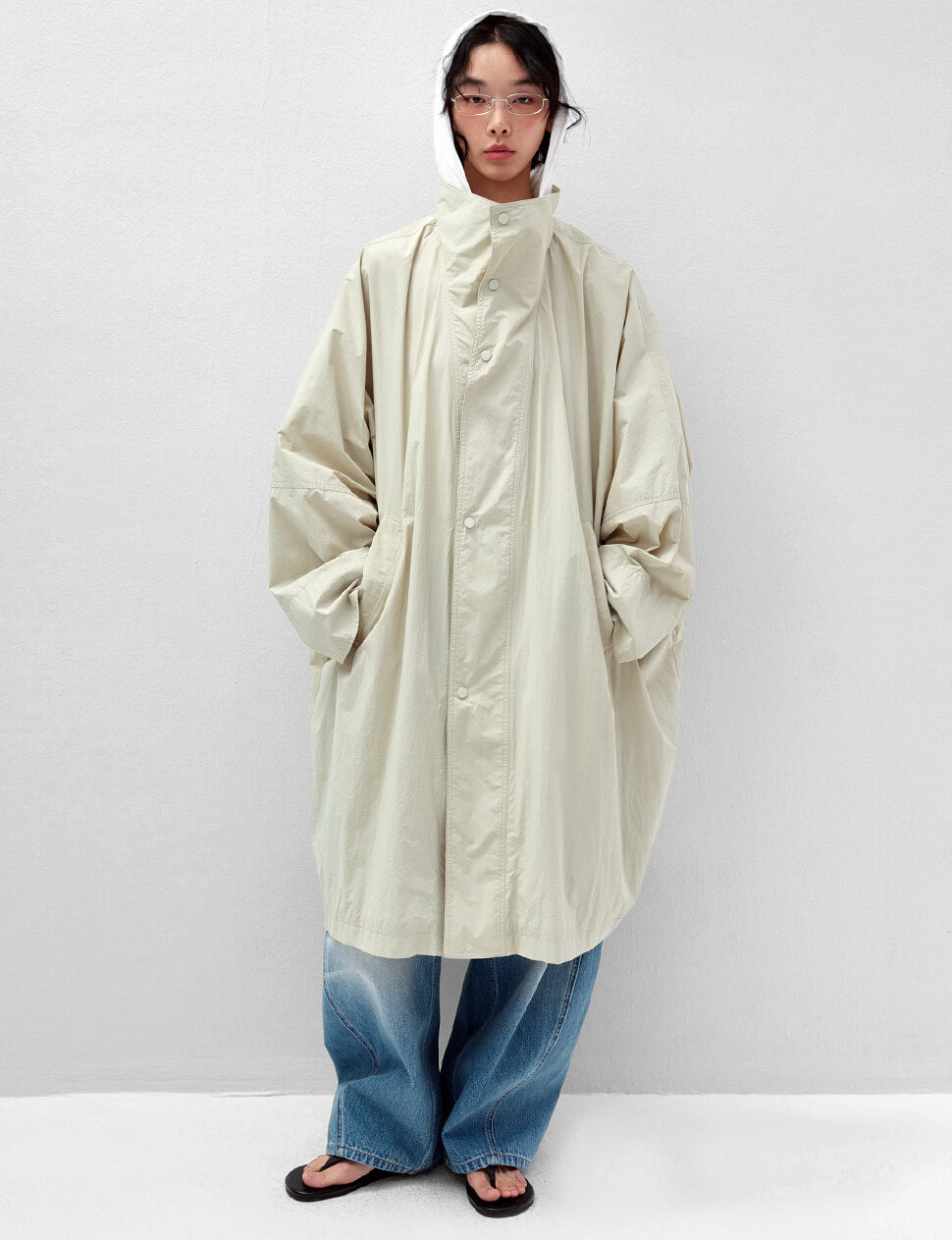 Stone Oversized Longline Shirt Coat-PREORDER