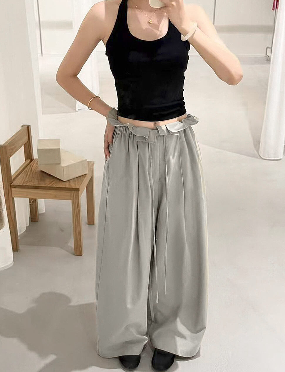 Paper Bag Waist Drawstring Pants-PREORDER