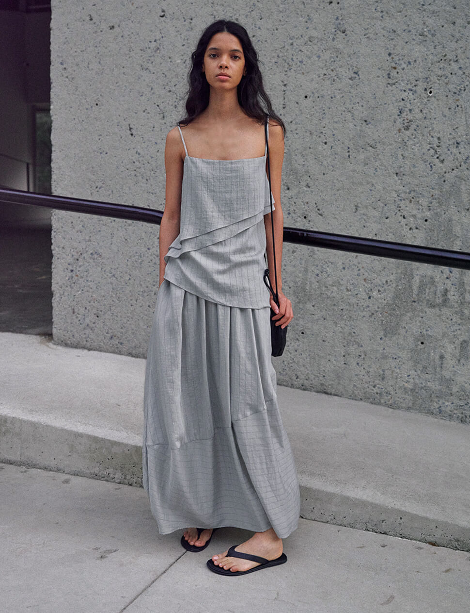 The Layered Scarf Cami in Light Gray-PREORDER