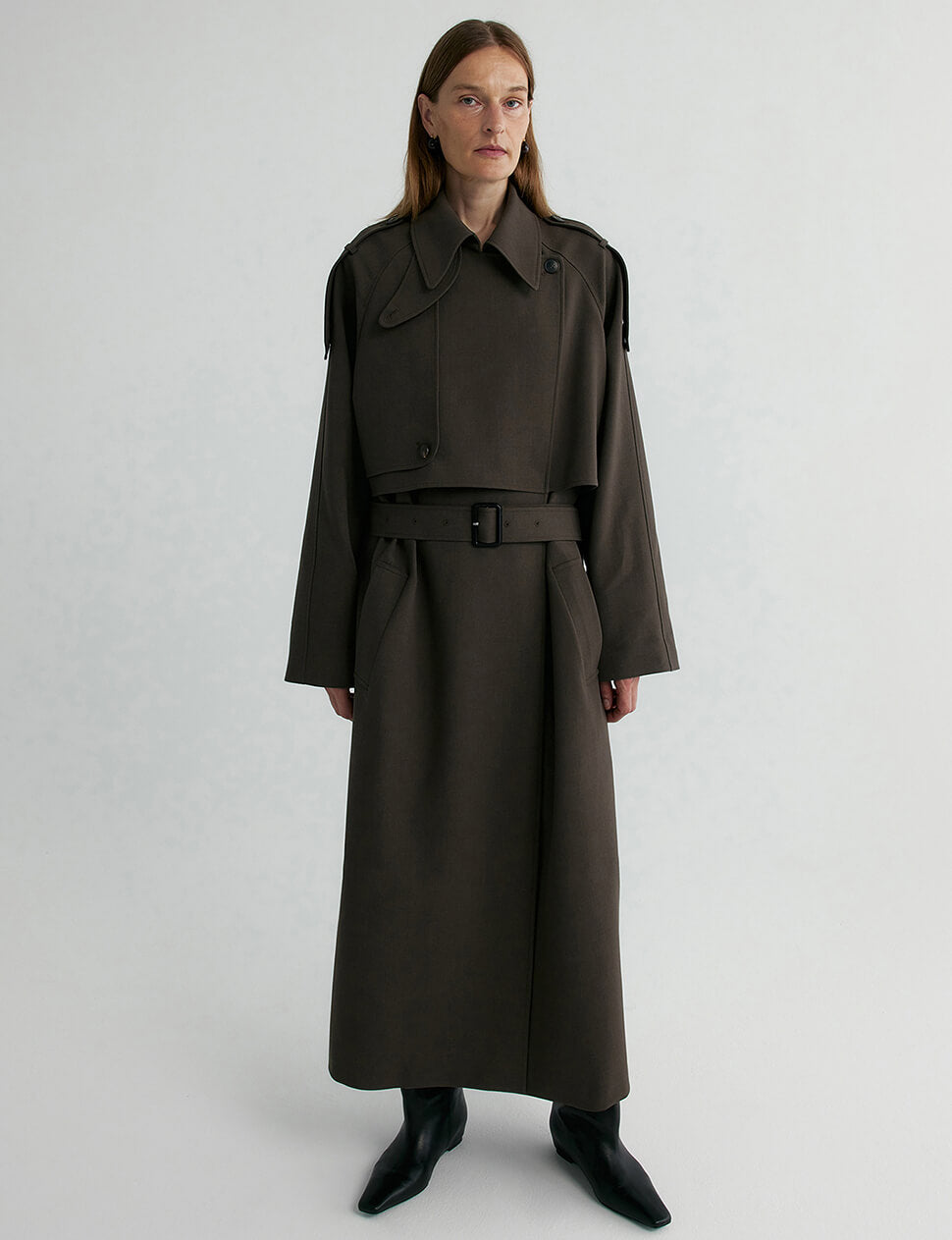 Espresso Brown Trench Coat -PREORDER