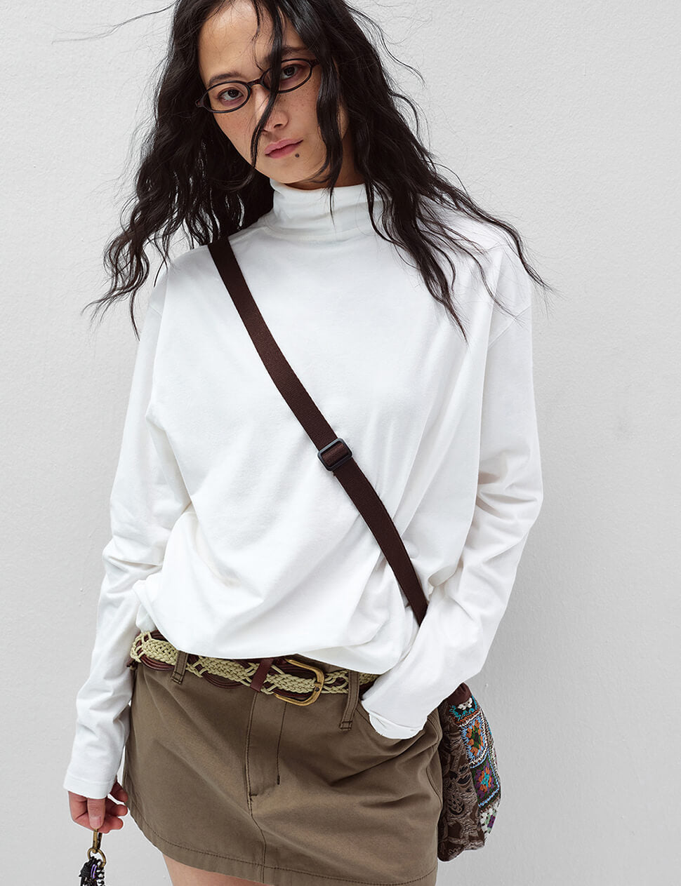 White Mock High Neck Top-PREORDER