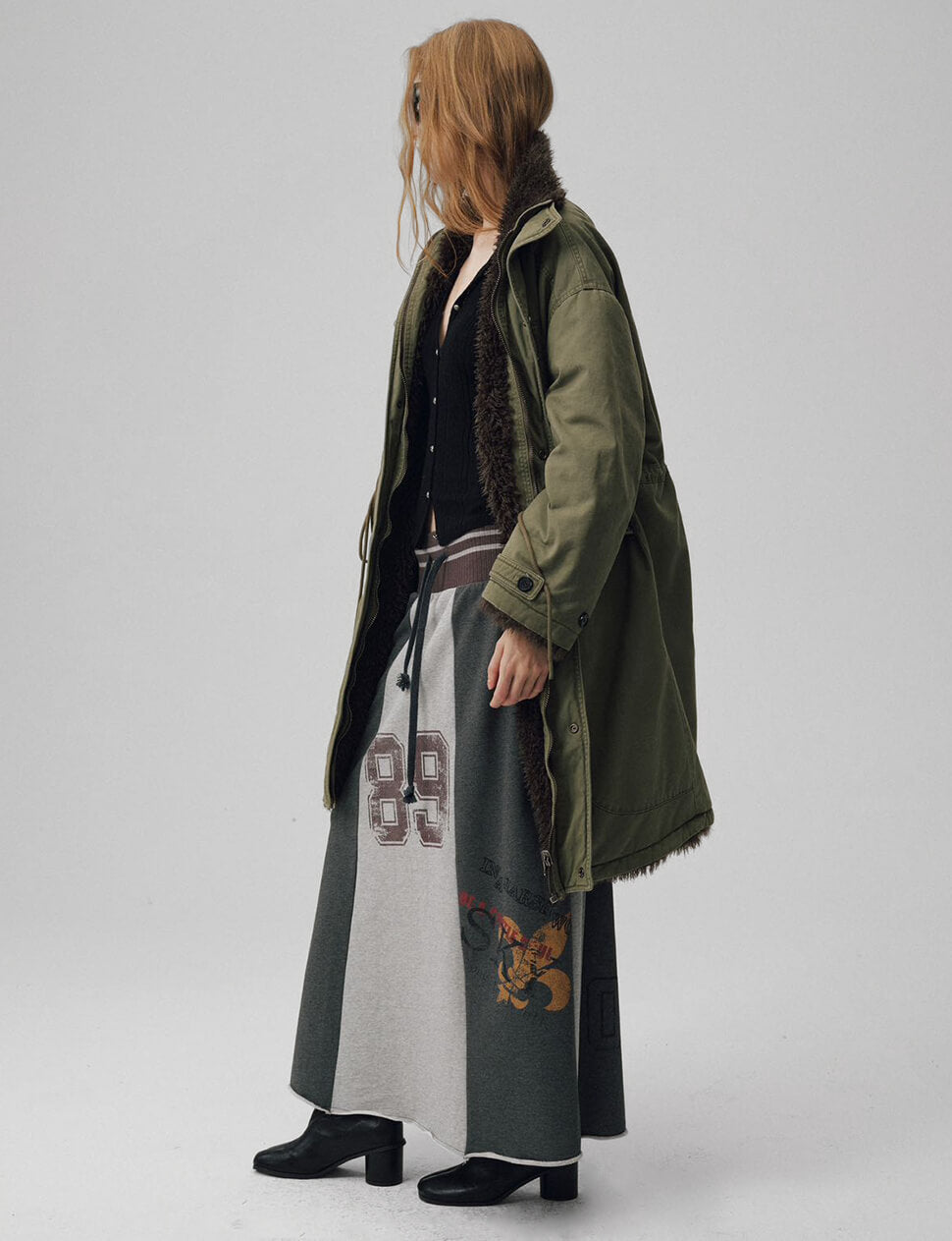 Olive Fur Reversible Parka Jacket-PREORDER