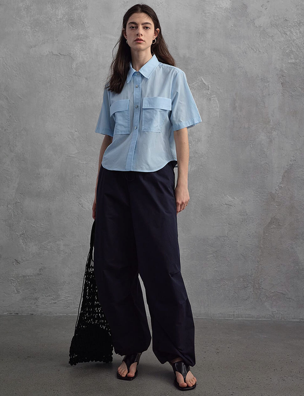 Pale Blue Boxy Pocket Shirt-PREORDER