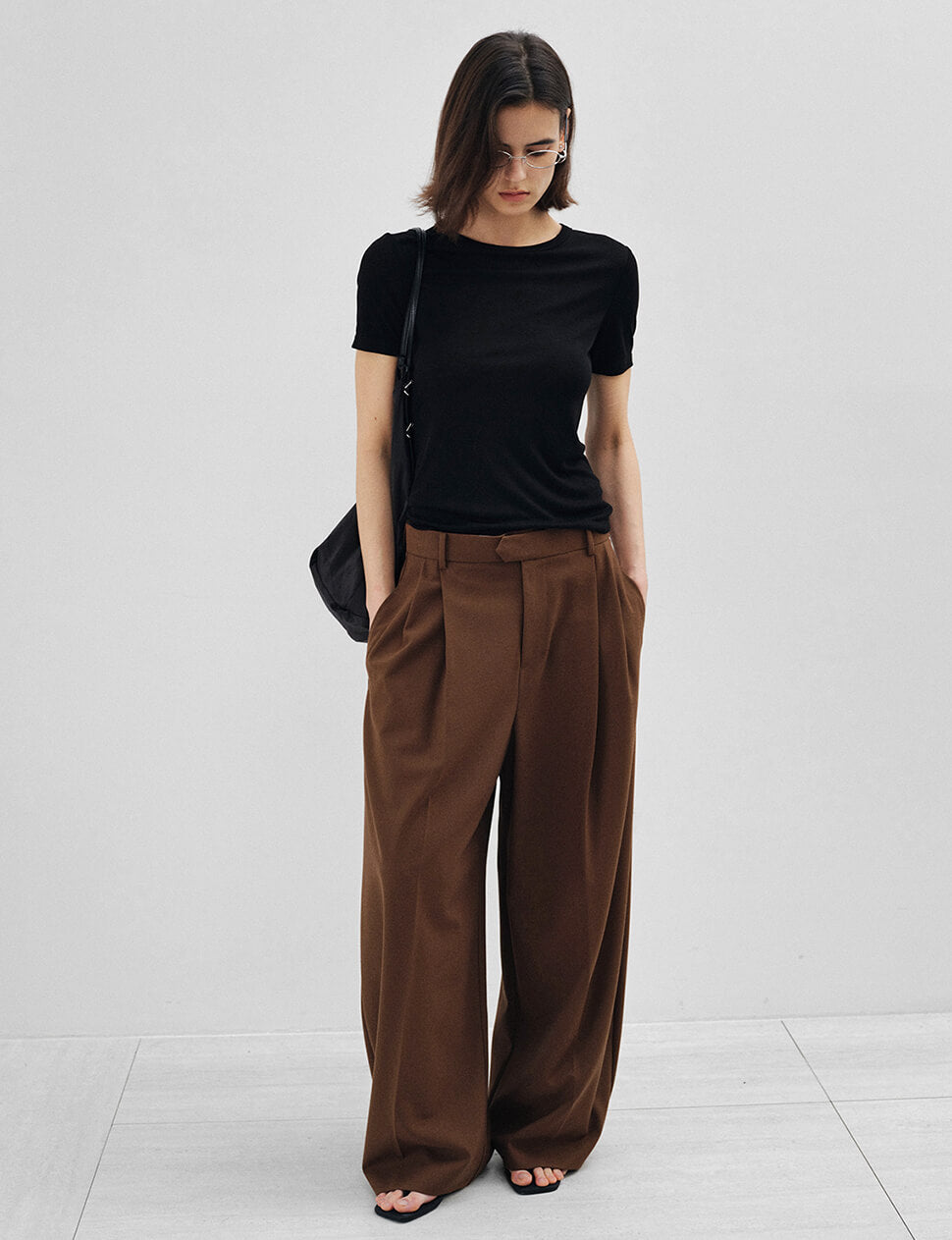 Pleated Wide Leg Pants - Tobacco-PREORDER