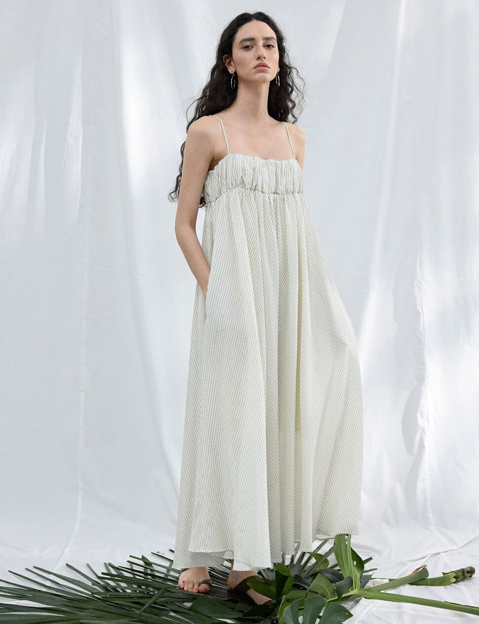 Cream Striped Empire Dress Cream Striped Empire Dress
