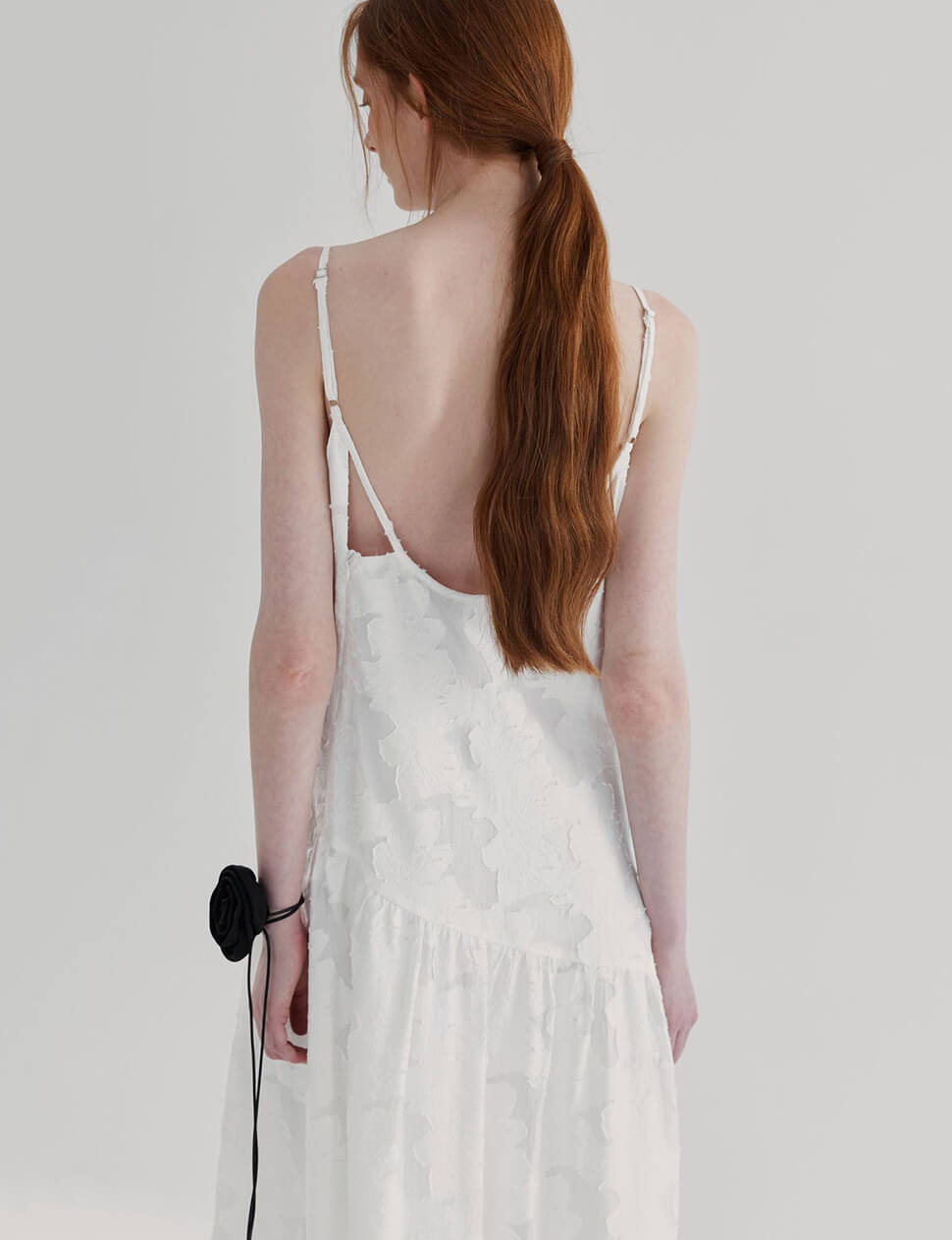 White Textured Drop Waist Dress White Textured Drop Waist Dress