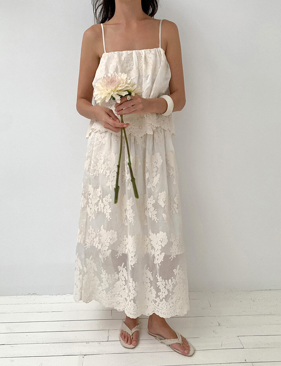 Floral Lace Midi Skirt-PREORDER