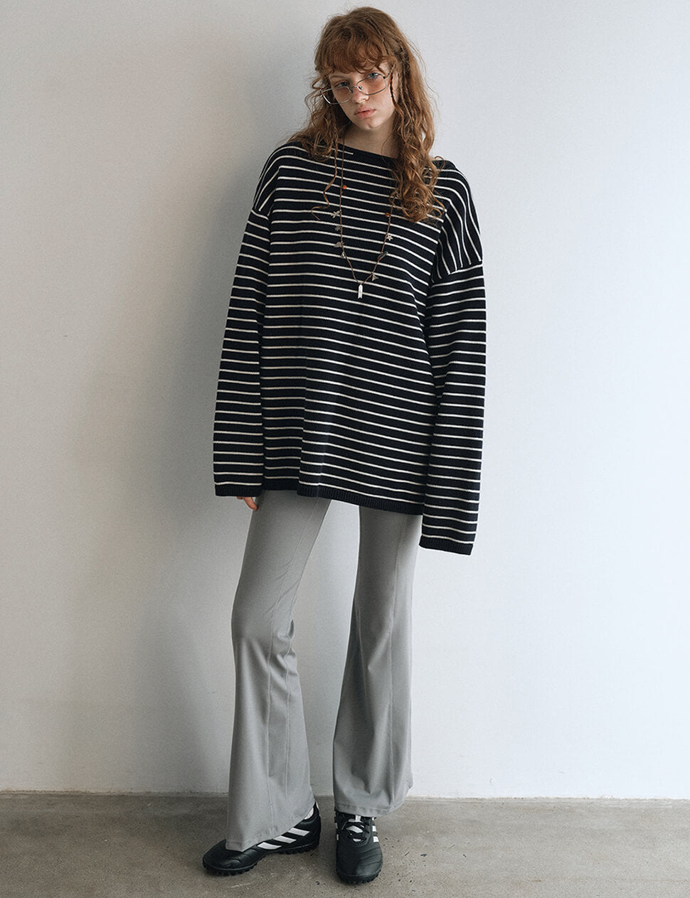 Oversized Striped Dark Navy Sweater-PREORDER