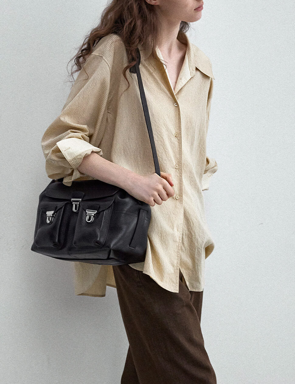 Beige Striped Shirt -PREORDER