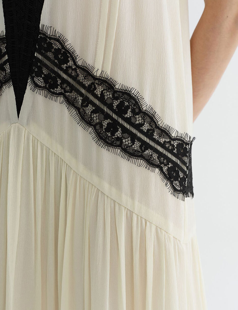 Ivory Lace-Trim Slip Maxi Dress-PREORDER