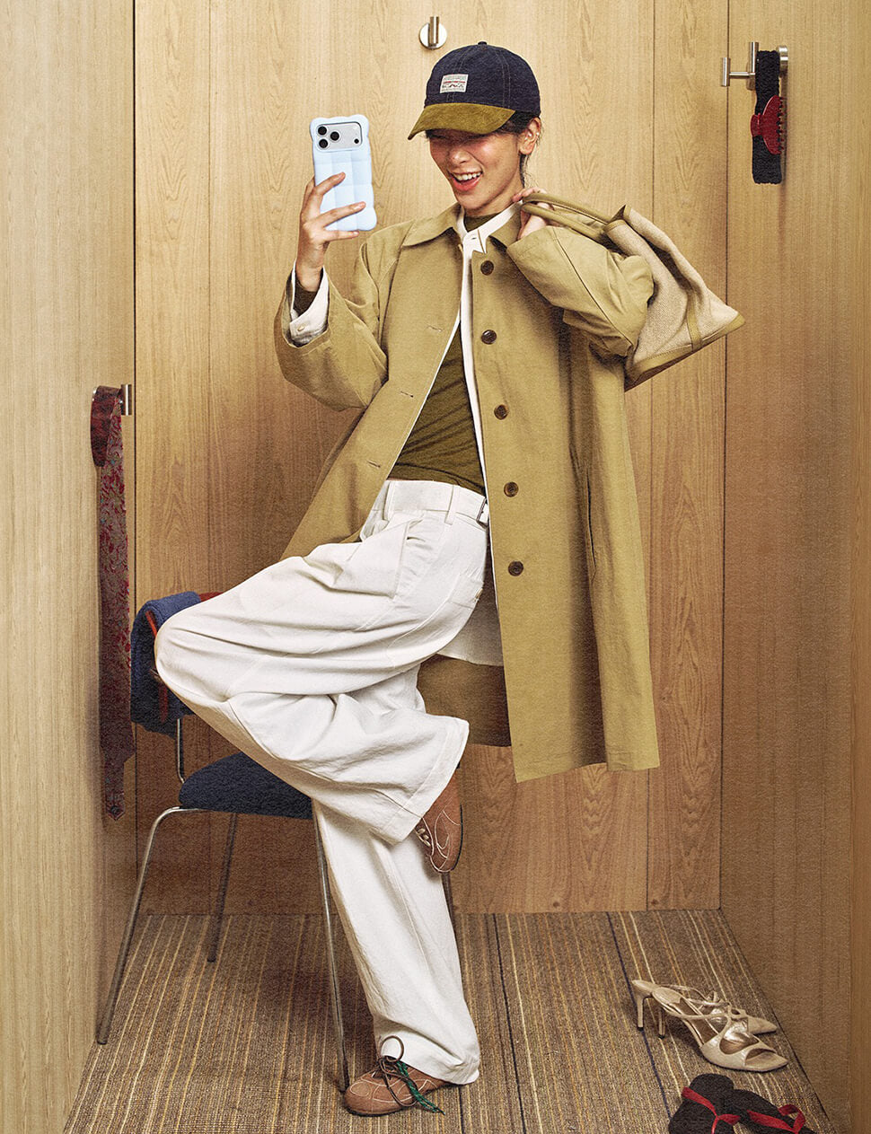 Khaki Oversized Single-Breasted Trench Coat-PREORDER