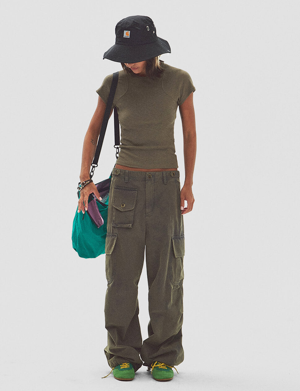 Wide-Leg Cargo Pants-PREORDER
