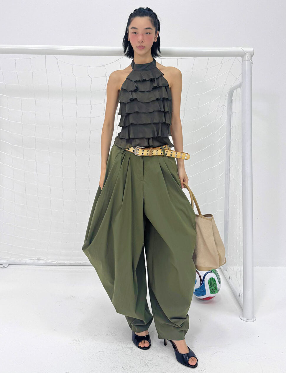 Olive Draped Harem Pants-PREORDER