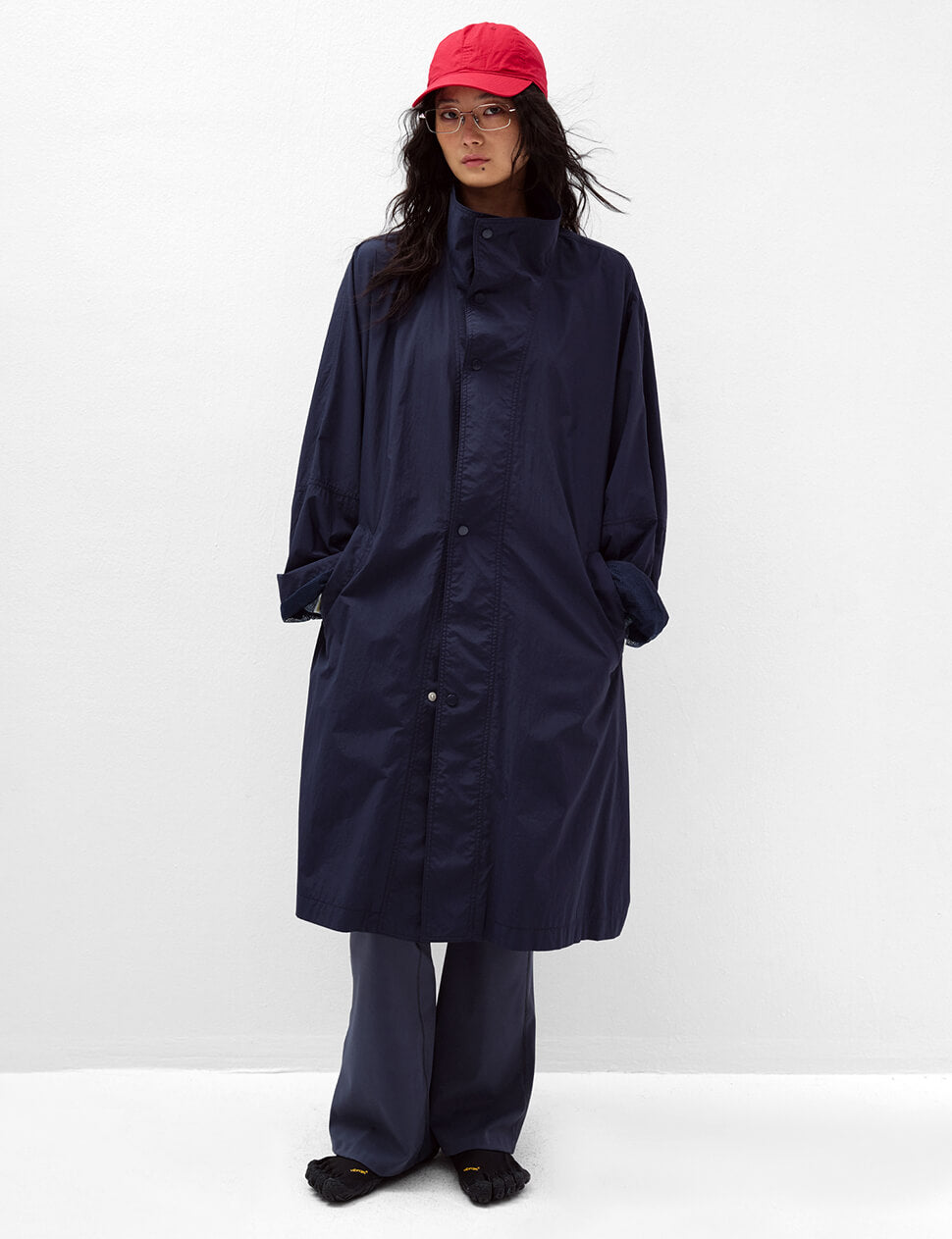 Navy Oversized Longline Shirt Coat-PREORDER