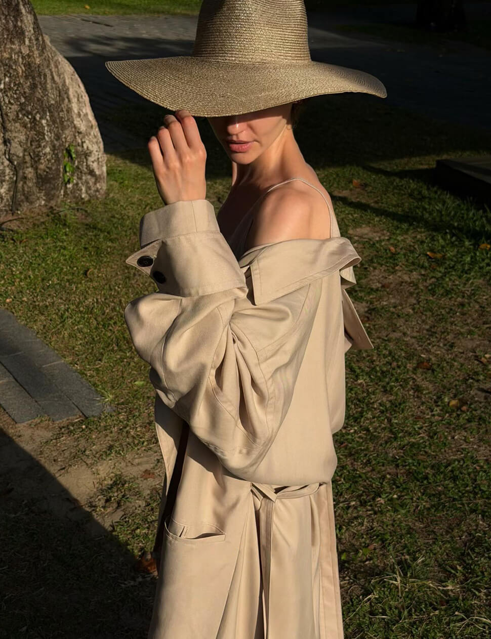 Tan Oversized Lightweight Belted Trench Coat-PREORDER