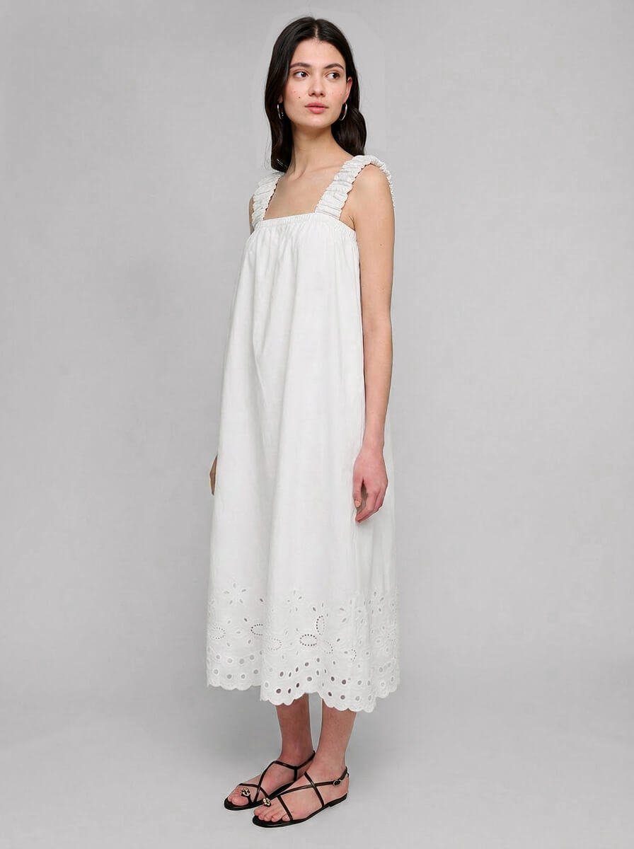 Cotton Eyelet Midi Dress