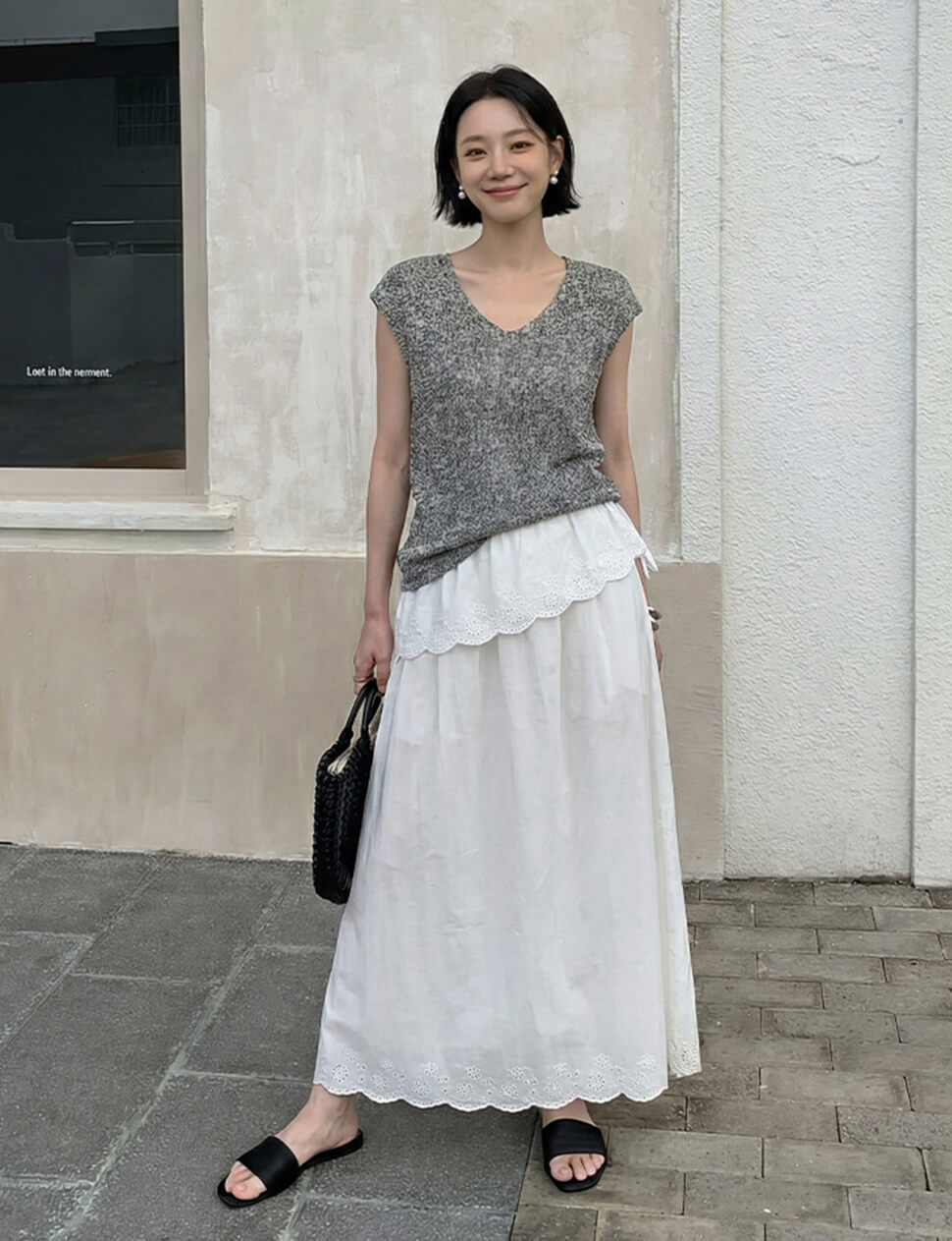 Tiered Eyelet Midi Skirt-PREORDER