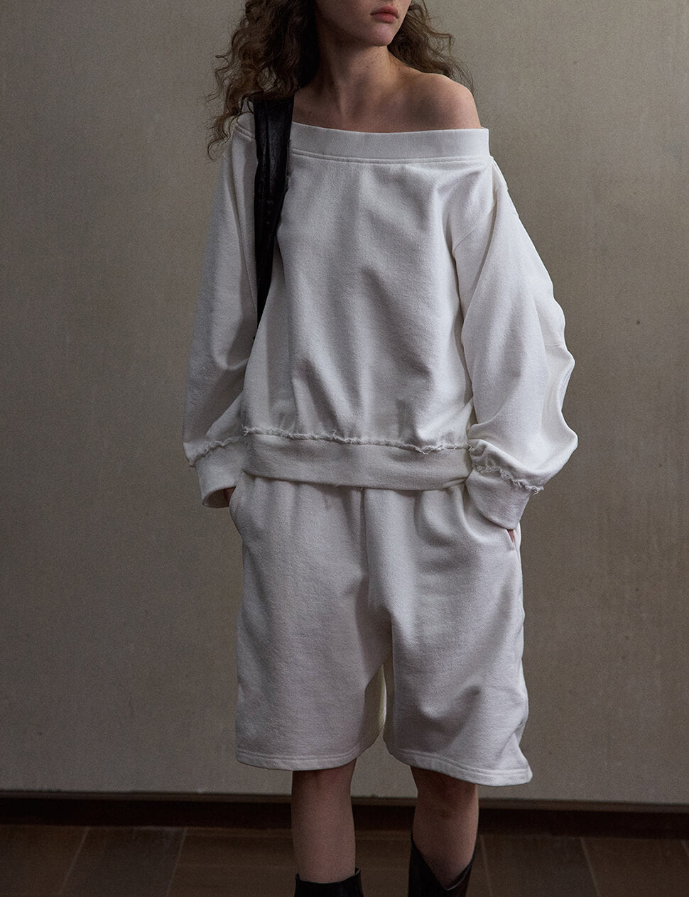 White Sweat Bermuda Shorts-PREORDER