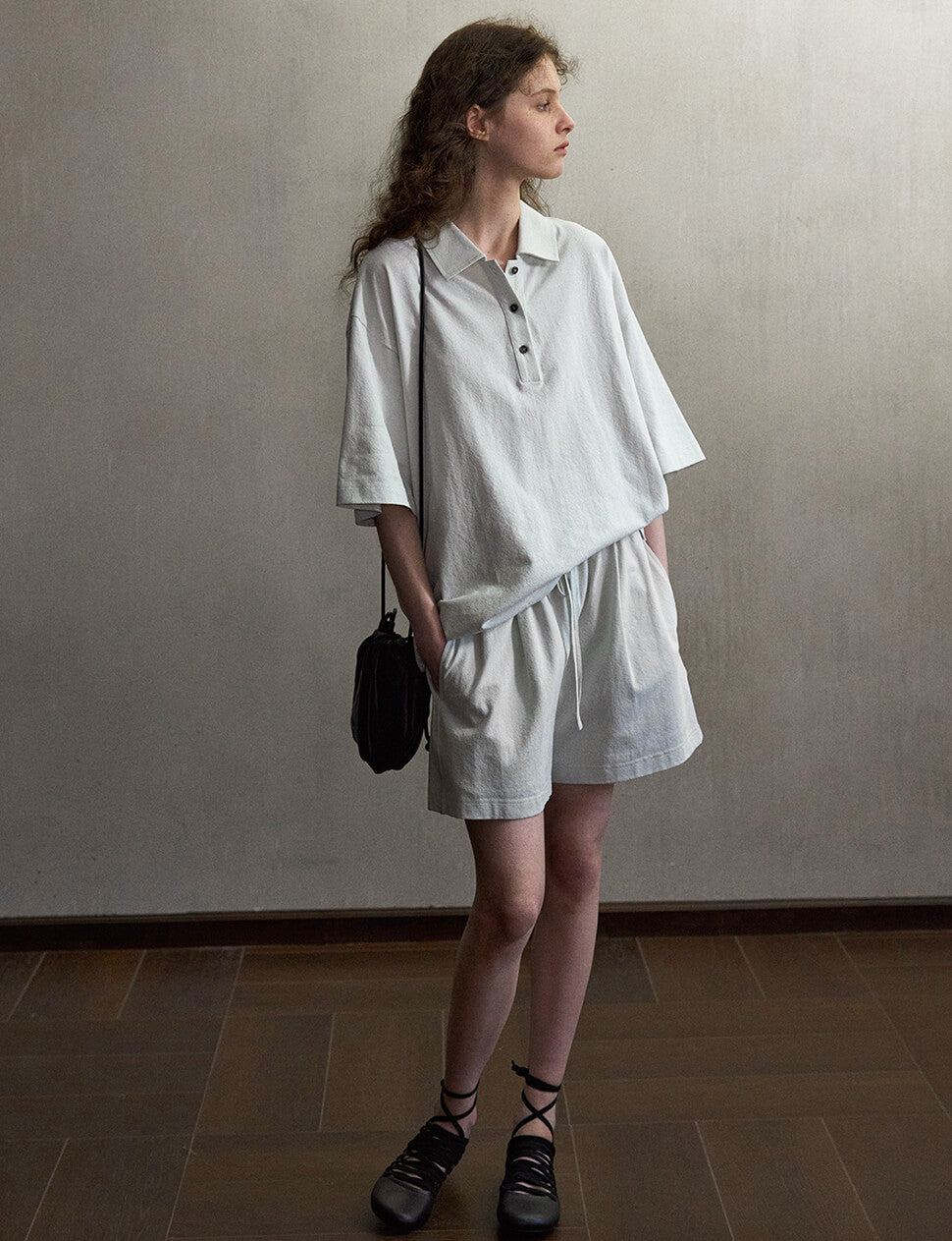 White Oversized Cotton Polo-PREORDER