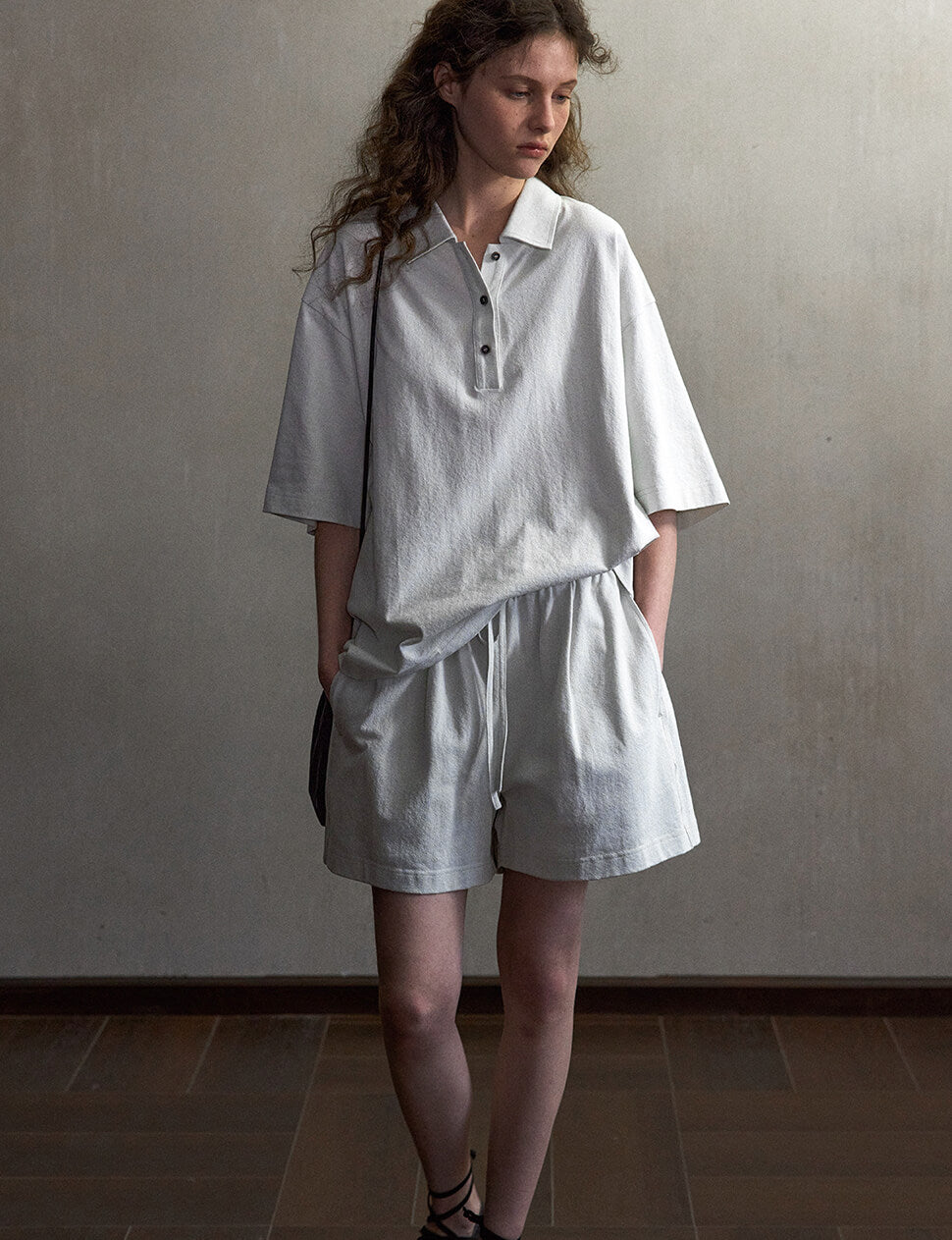 White Oversized Cotton Polo-PREORDER