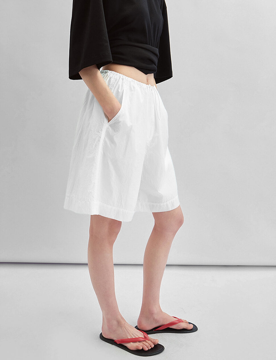 Off-White Relaxed Drawstring Shorts-PREORDER