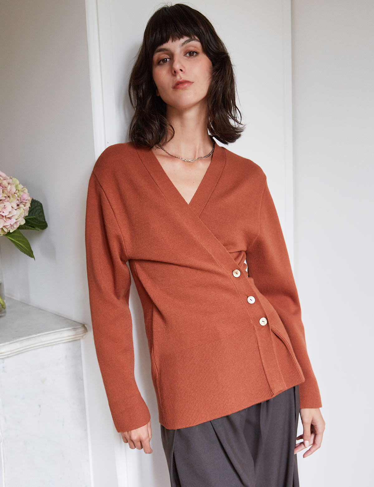 Asymmetric knitted sales top