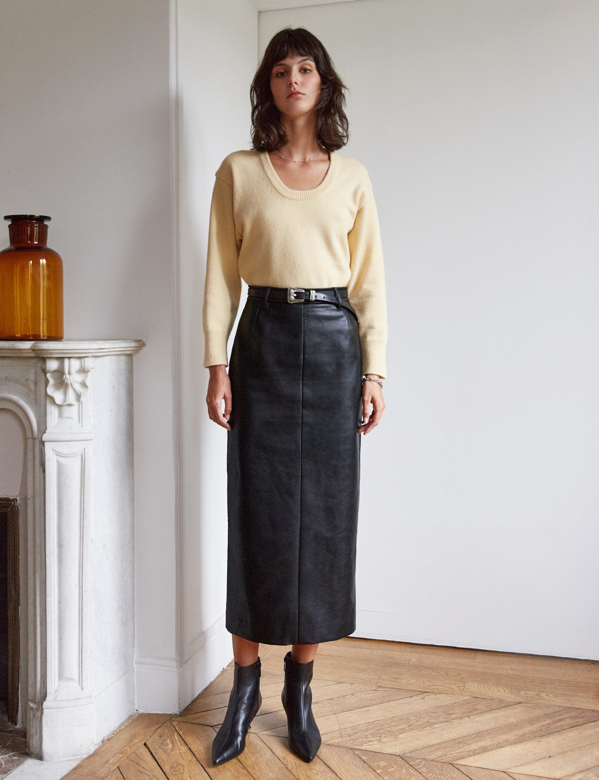 Yve Maxi Leather Skirt-PREORDER