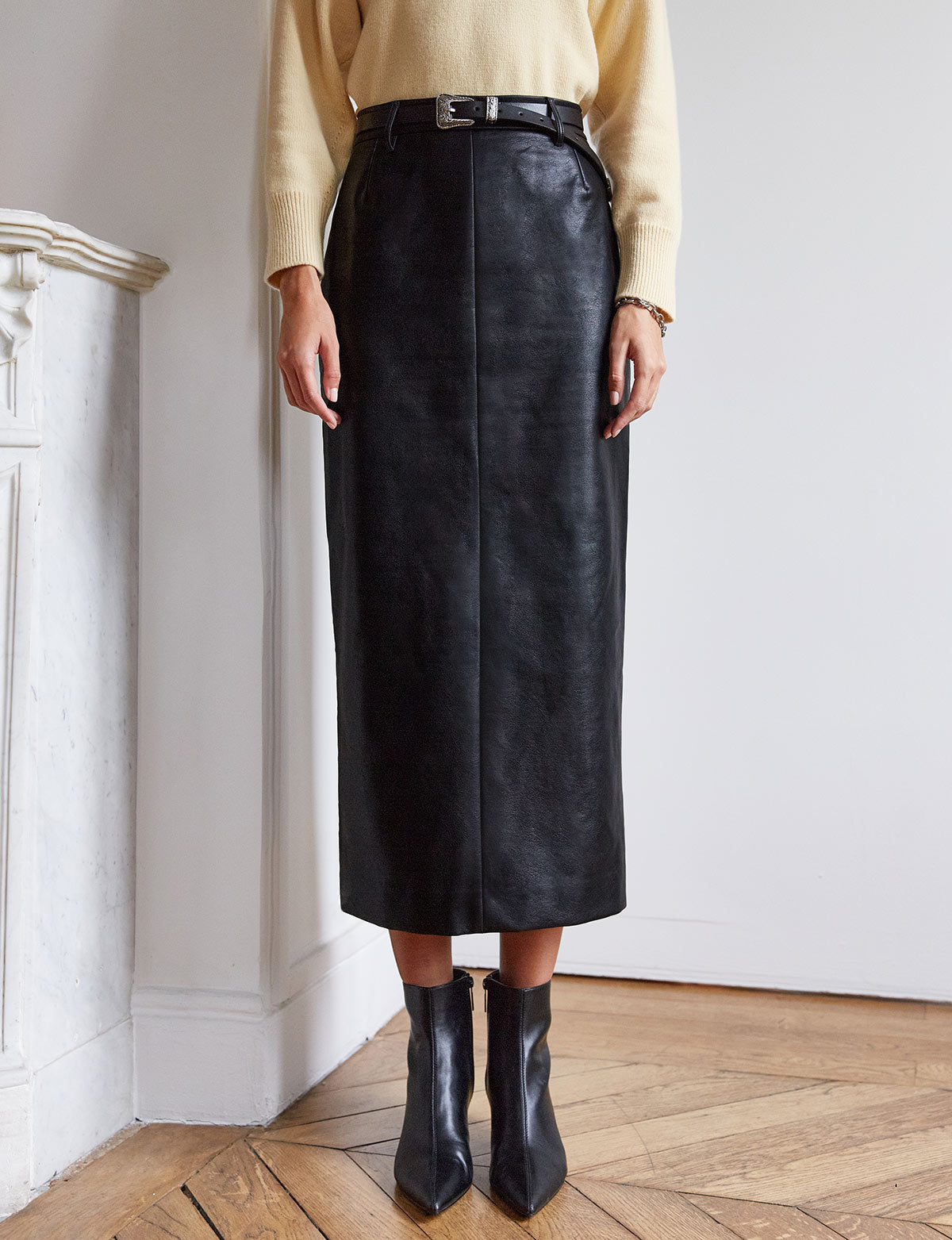 Yve Maxi Leather Skirt-PREORDER