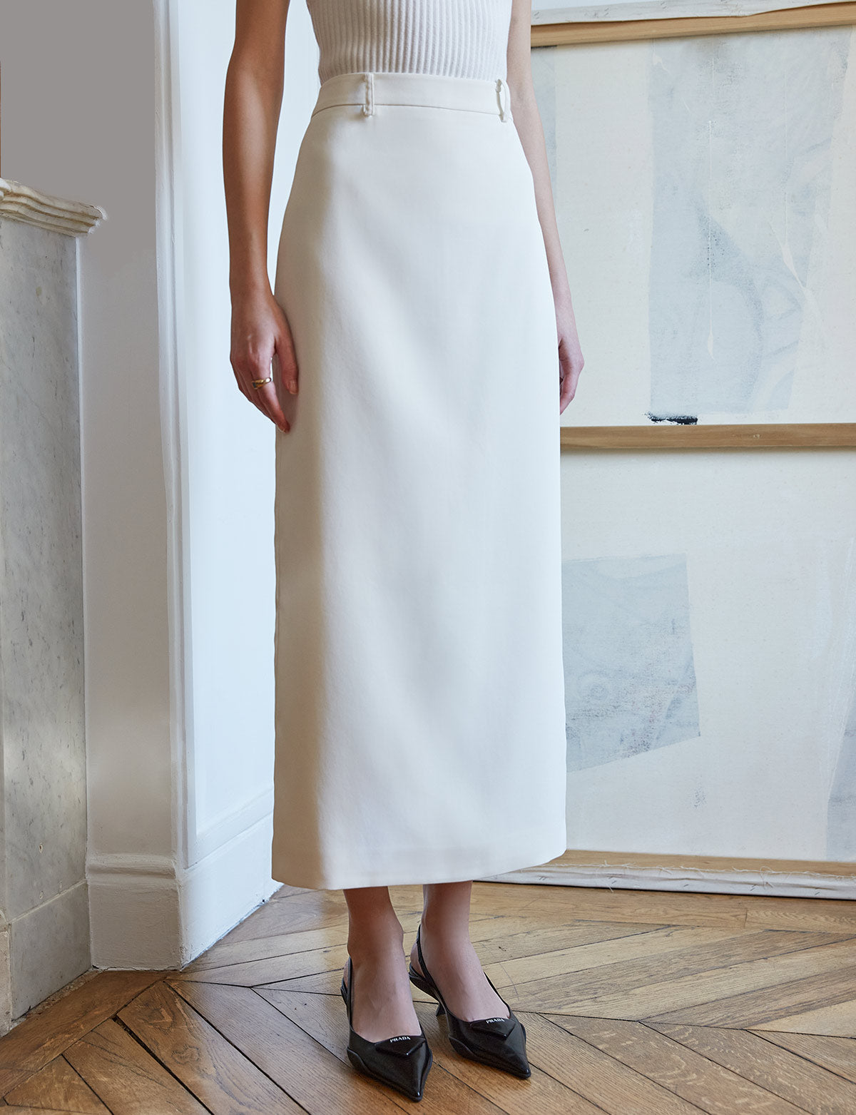 Nia White Maxi Skirt-BESTSELLER