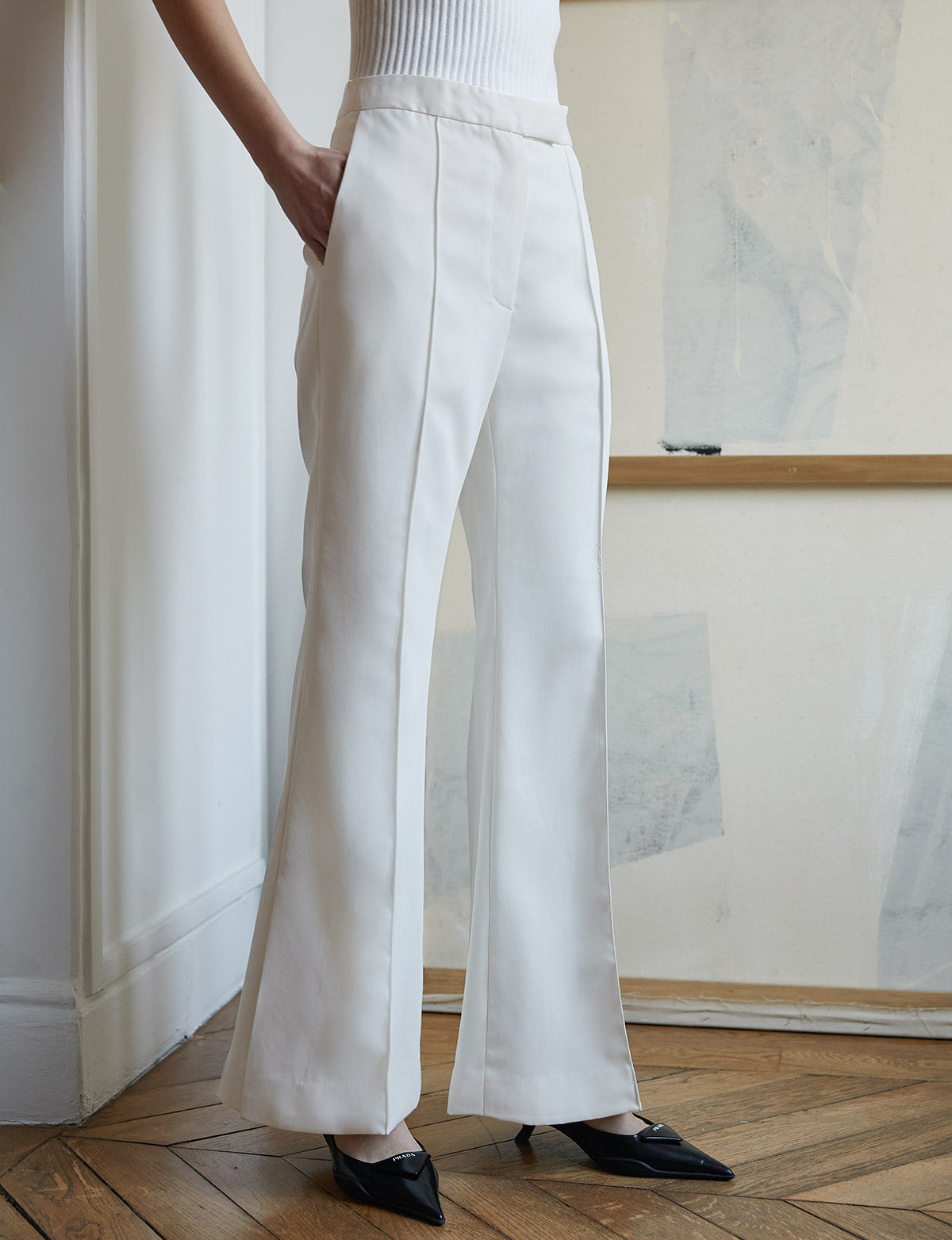 Puma Icons 2.0 fashion wide leg pants in white | ASOS