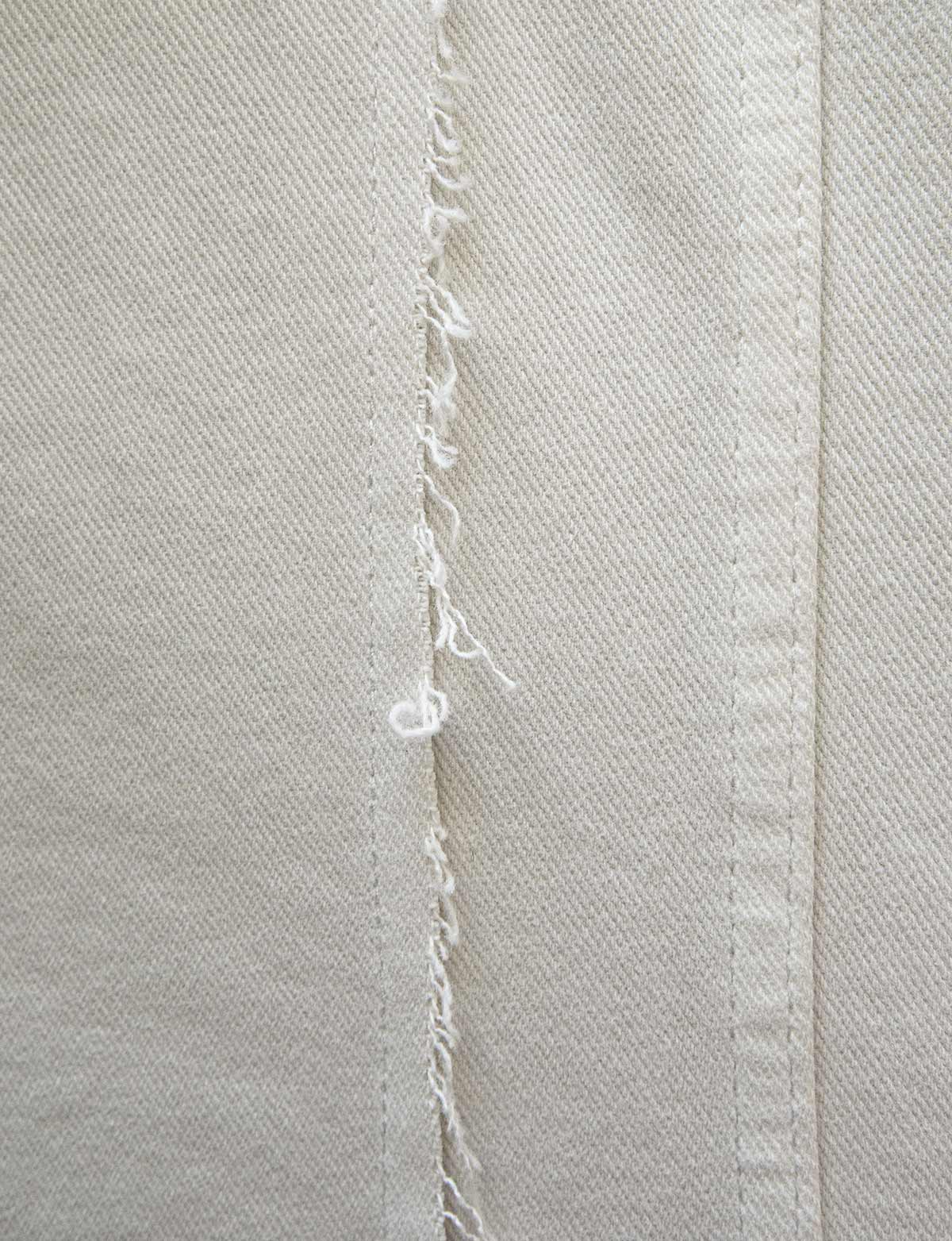 Oversized White Frayed Denim Jacket