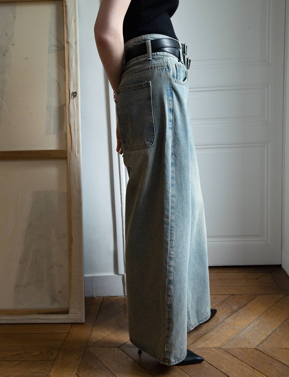 Blue Double-waistband wide-leg jeans, Dolce & Gabbana