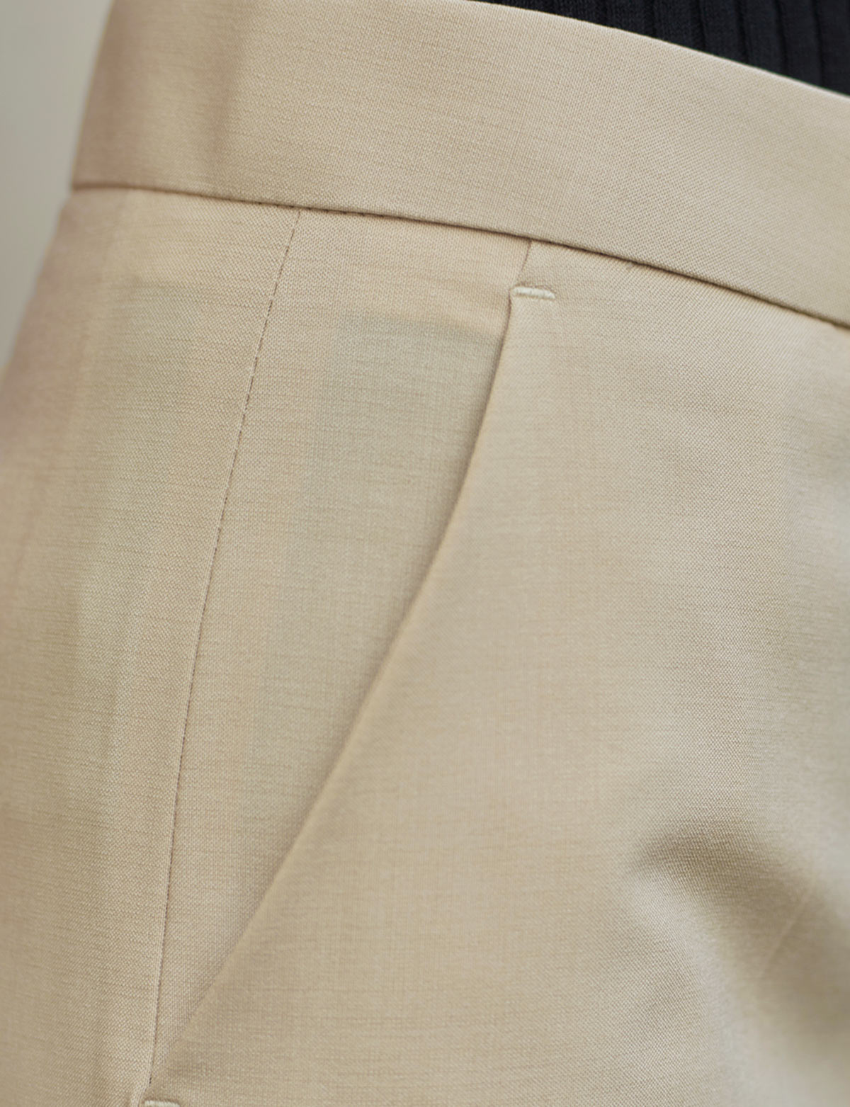 Tan Straight Suit Trousers