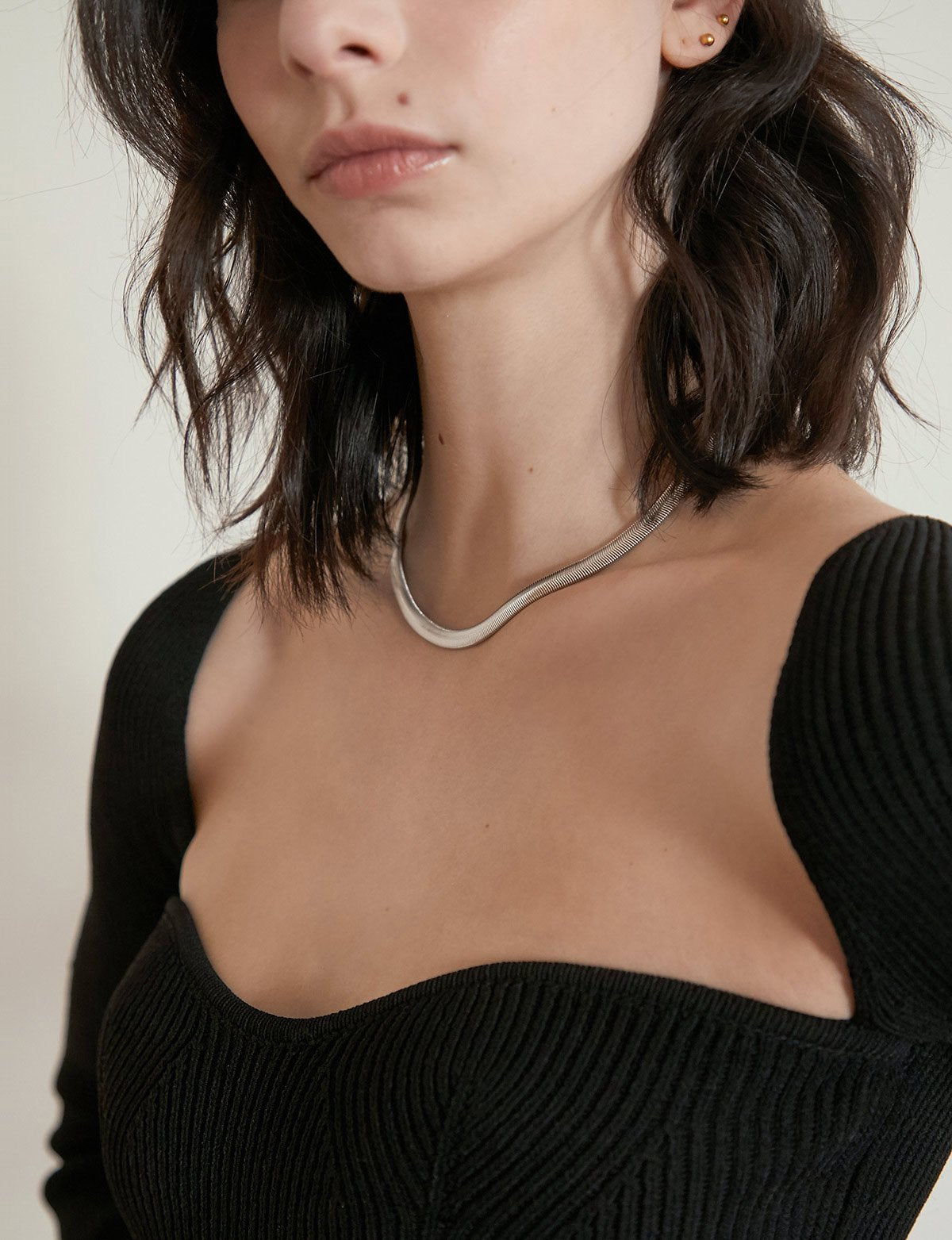 Chiara Knit Bustier Top in Black